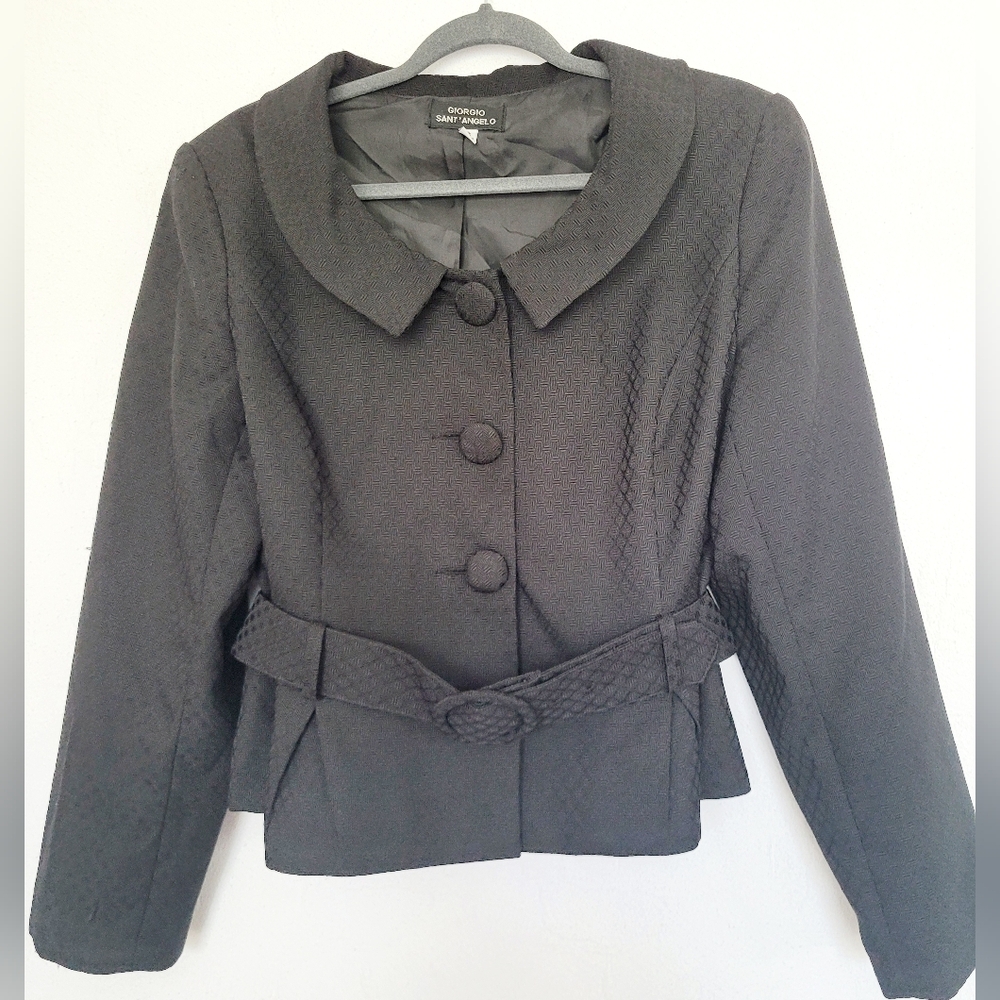 Georgio Sant'Angelo Women Business/Office/Carrer Blazer Jacket Textured Black 18 - Picture 15 of 16